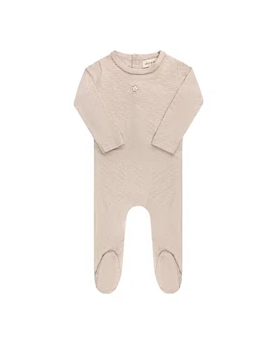 Ely's & Co. Unisex Heart And Star Button Pointelle Collection Footie - Baby In Nude