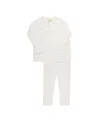 Ely's & Co. Unisex Heart And Star Button Pointelle Collection Lounge Set - Baby, Little Kid In White