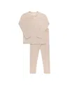 Ely's & Co. Unisex Heart And Star Button Pointelle Collection Lounge Set - Baby, Little Kid In Neutral