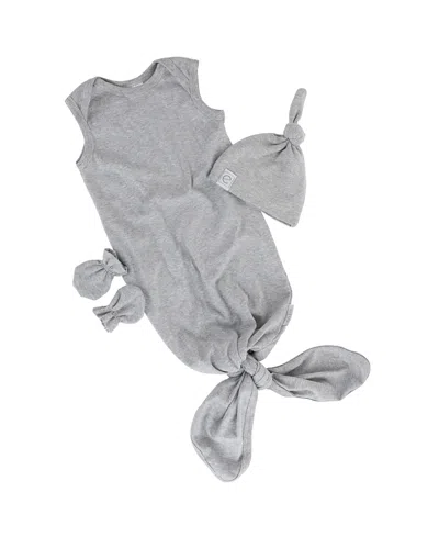Ely's & Co. Unisex Knotted Wearable Blanket & Knot Hat Set With Matching Mittens - Baby In Gold
