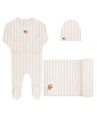 Ely's & Co. Unisex Lemon Peach Collection Collection Layette Set - Baby In White