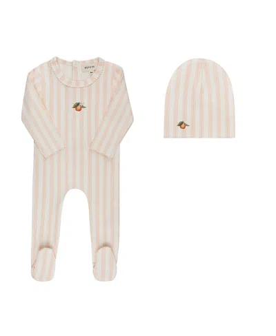 Ely's & Co. Unisex Lemon Peach Collection Footie + Beanie - Baby In Neutral