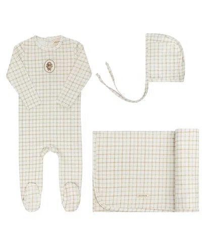 Ely's & Co. Unisex Modal French Terry Plaid Sheep Collection Take Me Home Set - Baby In Nude