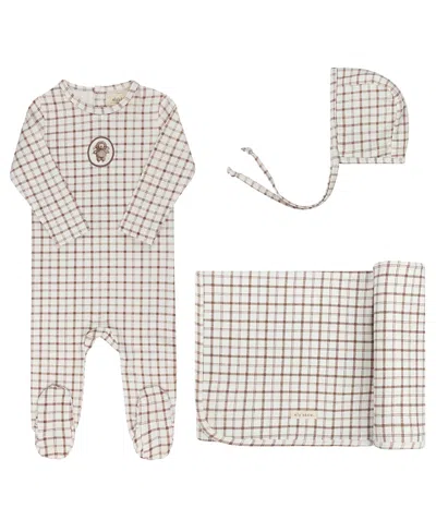 Ely's & Co. Unisex Modal French Terry Plaid Sheep Collection Take Me Home Set - Baby In Purple