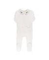 Ely's & Co. Unisex Organic Cotton Embroidered Collar Collection Footie - Baby In White