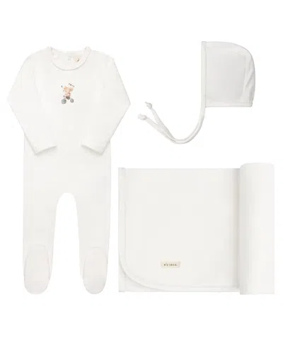 Ely's & Co. Unisex Playful Mouse Collection Layette Set - Baby In White