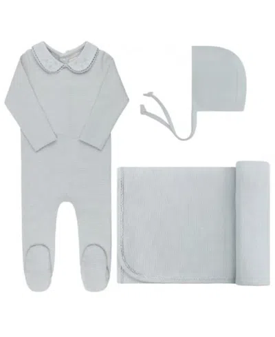 Ely's & Co. Unisex Ribbed Embroidered Collar Collection Take Me Home Set - Baby In Blue