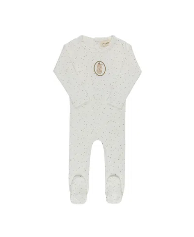 Ely's & Co. Unisex Speckled Bunny Collection Footie - Baby In White