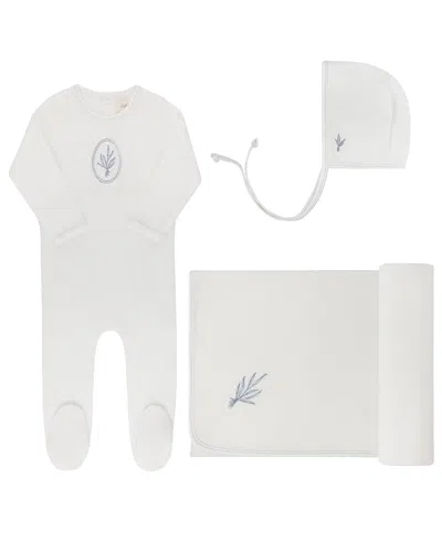 Ely's & Co. Unisex Velour Center Floral Collection Take Me Home Set - Baby In Neutral