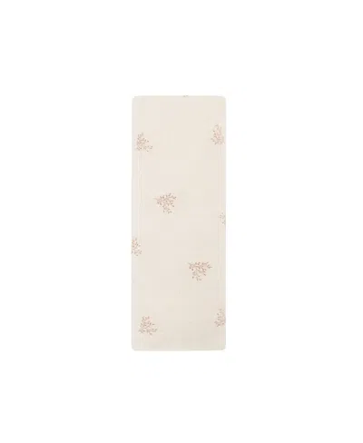 Ely's & Co. Unisex Velour Leaf Pattern Collection Muslin Swaddle -baby In Pink