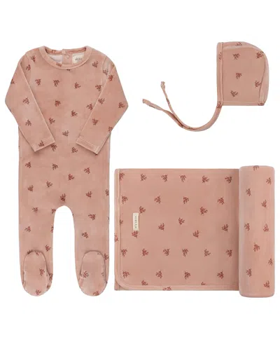 Ely's & Co. Unisex Velour Leaf Pattern Collection Take Me Home Set - Baby In Brown