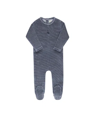 Ely's & Co. Unisex Velour Stripe Collection Footie - Baby In Animal Print