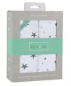 Ely's & Co. Waterproof Changing Pad Cover Cradle Sheet Set In Grey Stars