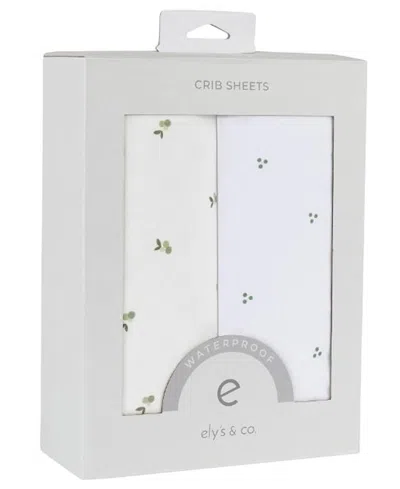 Ely's & Co. Waterproof Pack N Play Mini Portable Crib Sheet Set In Sage Berry  Cluster Dot