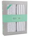 Ely's & Co. Waterproof Pack N Play Mini Portable Crib Sheet Set In Taupe Stripes & Splash