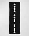 Elyse Maguire Morse Code Hug Knit Merino Wool-blend Wrap In Black/cream