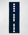 Elyse Maguire Morse Code Hug Knit Merino Wool-blend Wrap In Navy/ivory