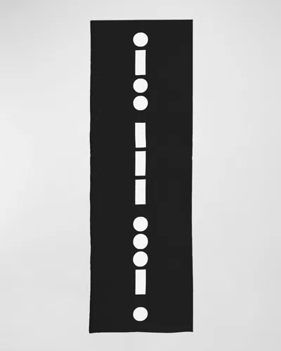 Elyse Maguire Morse Code Love Cashmere Knit Wrap In Black/white