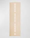 Elyse Maguire Morse Code Love Cashmere Knit Wrap In Sand/ivory