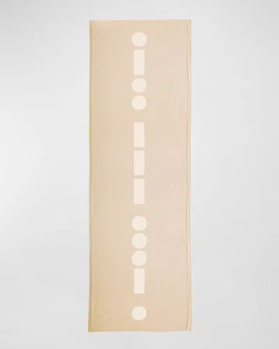 Elyse Maguire Morse Code Love Cashmere Knit Wrap In Sand/ivory