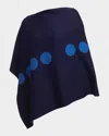 Elyse Maguire The Marconi Morse Code Hug Knit Poncho In Navy Harbor Blue