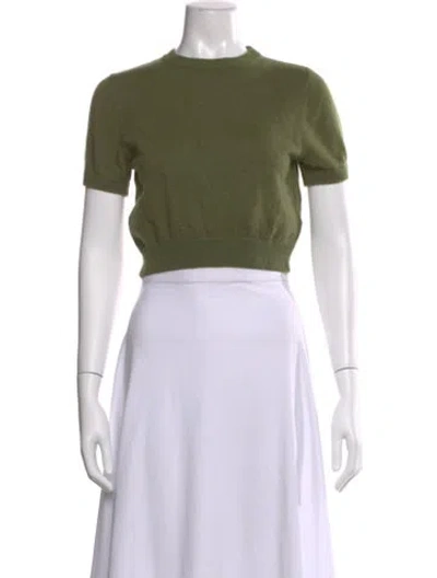 Pre-owned Elyse Walker Cashmere Crew Neck Crop Top In Neutral