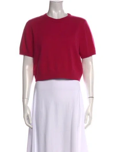 Pre-owned Elyse Walker Cashmere Crew Neck T-shirt In Pink
