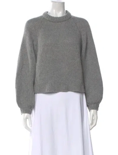 Pre-owned Elyse Walker Cashmere Mock Neck Sweater In Gray