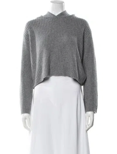 Pre-owned Elyse Walker Cashmere Mock Neck Sweater In Gray