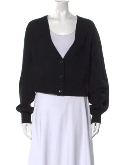 Pre-owned Elyse Walker Cashmere V-neck Sweater In Black