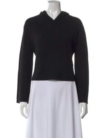 Pre-owned Elyse Walker Cashmere V-neck Sweater In Black