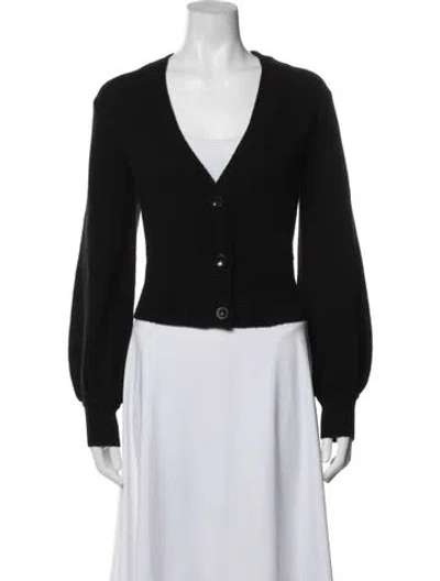 Pre-owned Elyse Walker Cashmere V-neck Sweater In Black