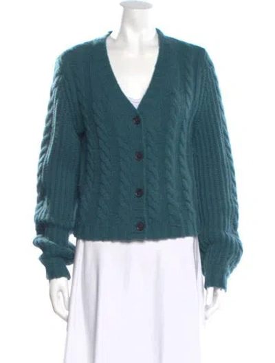 Pre-owned Elyse Walker Cashmere V-neck Sweater In Blue