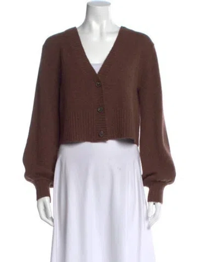 Pre-owned Elyse Walker Cashmere V-neck Sweater In Brown
