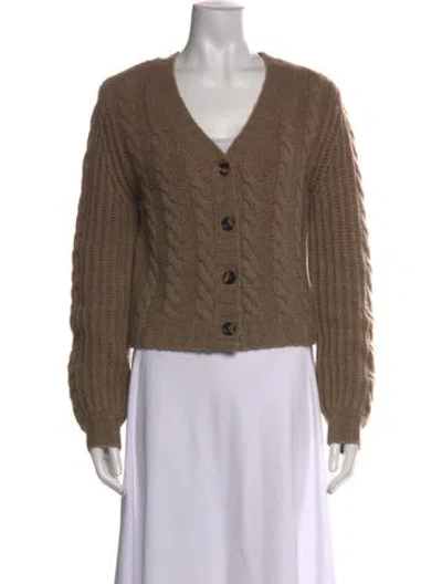 Pre-owned Elyse Walker Cashmere V-neck Sweater In Brown