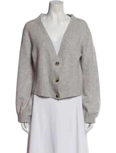 Pre-owned Elyse Walker Cashmere V-neck Sweater In Gray