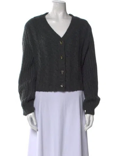 Pre-owned Elyse Walker Cashmere V-neck Sweater In Gray