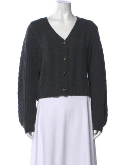 Pre-owned Elyse Walker Cashmere V-neck Sweater In Gray
