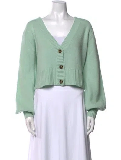 Pre-owned Elyse Walker Cashmere V-neck Sweater In Green