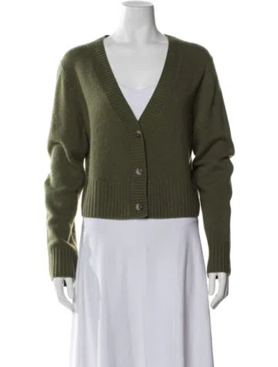 Pre-owned Elyse Walker Cashmere V-neck Sweater In Green