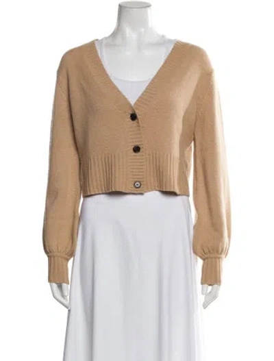 Pre-owned Elyse Walker Cashmere V-neck Sweater In Neutral