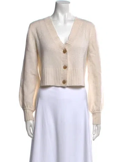Pre-owned Elyse Walker Cashmere V-neck Sweater In Neutral