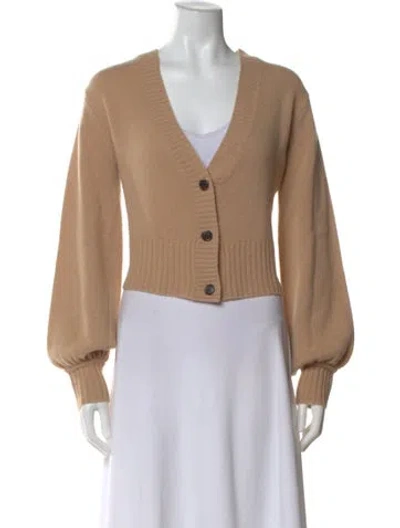 Pre-owned Elyse Walker Cashmere V-neck Sweater In Neutral