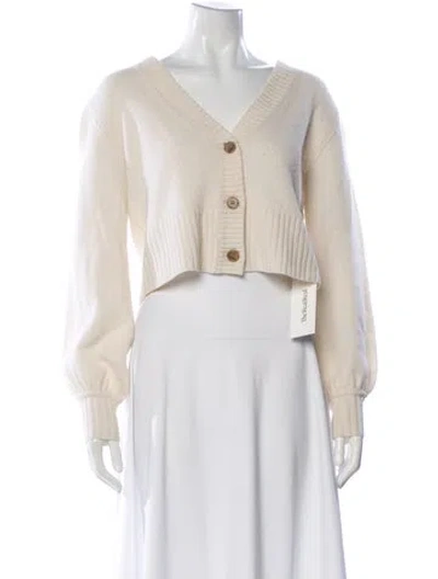 Pre-owned Elyse Walker Cashmere V-neck Sweater In Neutral