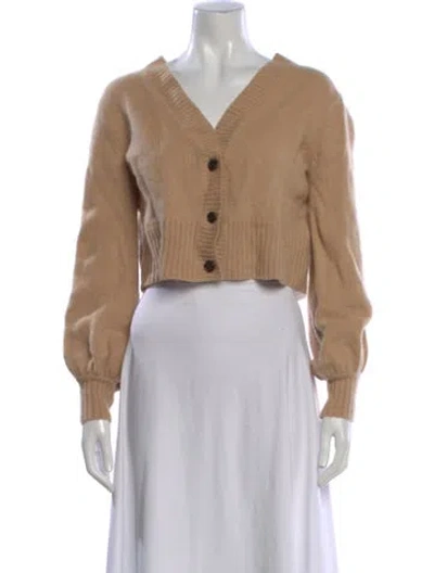 Pre-owned Elyse Walker Cashmere V-neck Sweater In Neutral