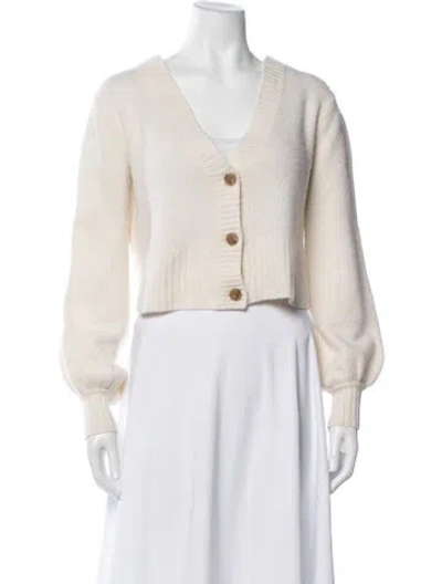 Pre-owned Elyse Walker Cashmere V-neck Sweater In Neutral