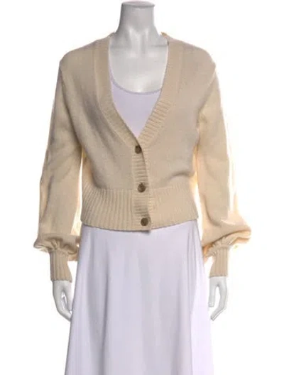 Pre-owned Elyse Walker Cashmere V-neck Sweater In Neutral