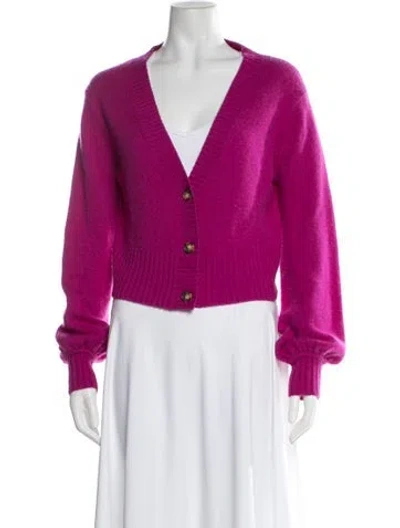 Pre-owned Elyse Walker Cashmere V-neck Sweater In Purple