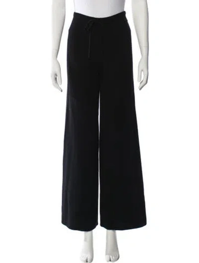 Pre-owned Elyse Walker Cashmere Wide Leg Pants In Black