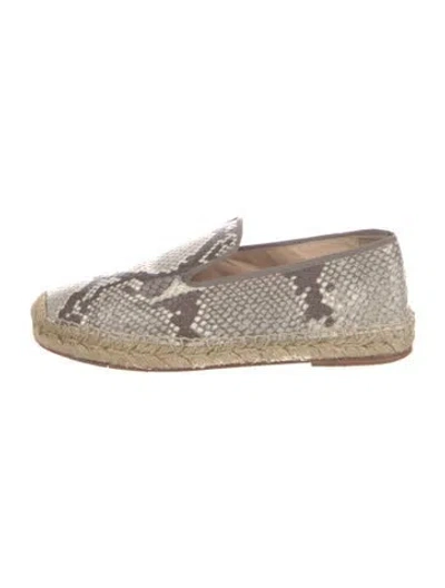 Pre-owned Elyse Walker Leather Animal Print Espadrilles In Gray